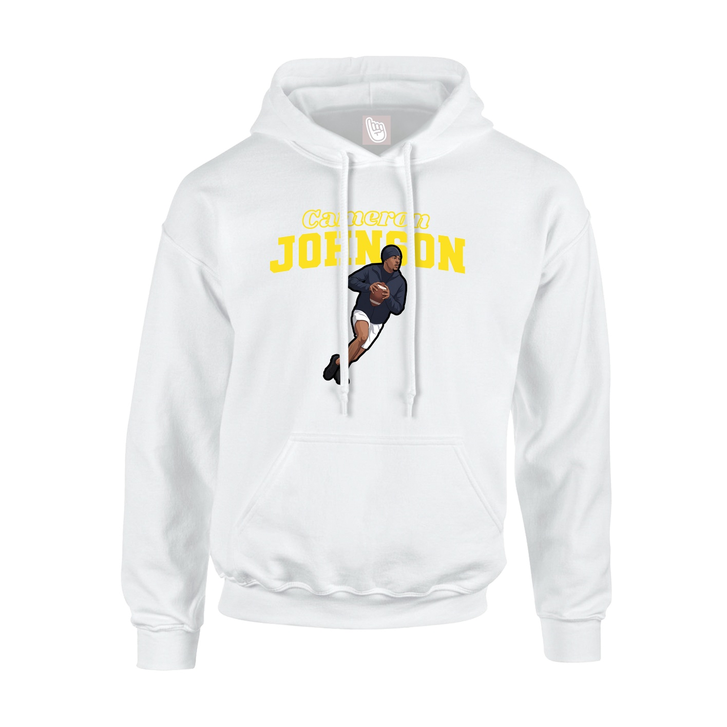 Youth Hoodie — Name Arch in White