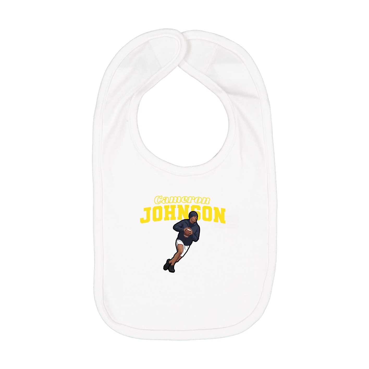 Infant Bib — Name Arch in White