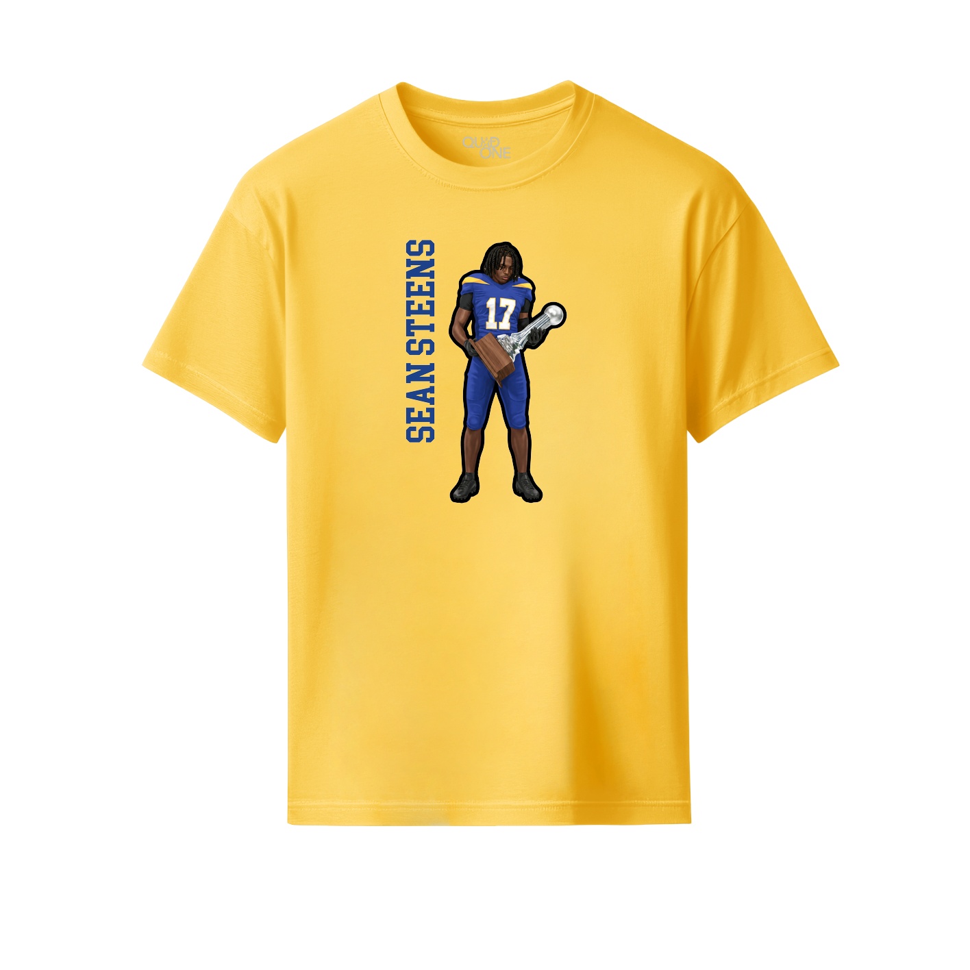 Youth Tee — Name Vertical in Yellow