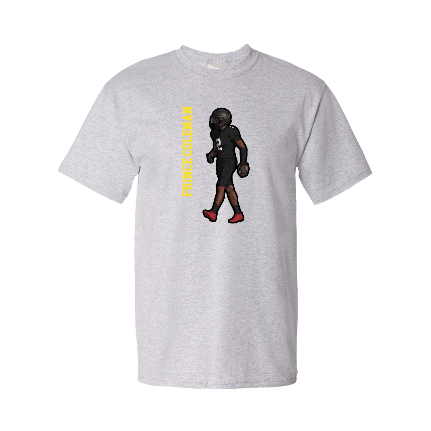 Youth Tee — Name Vertical in Grey