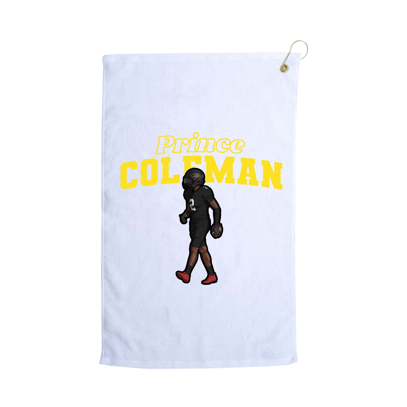 Golf Towel — Name Arch in White