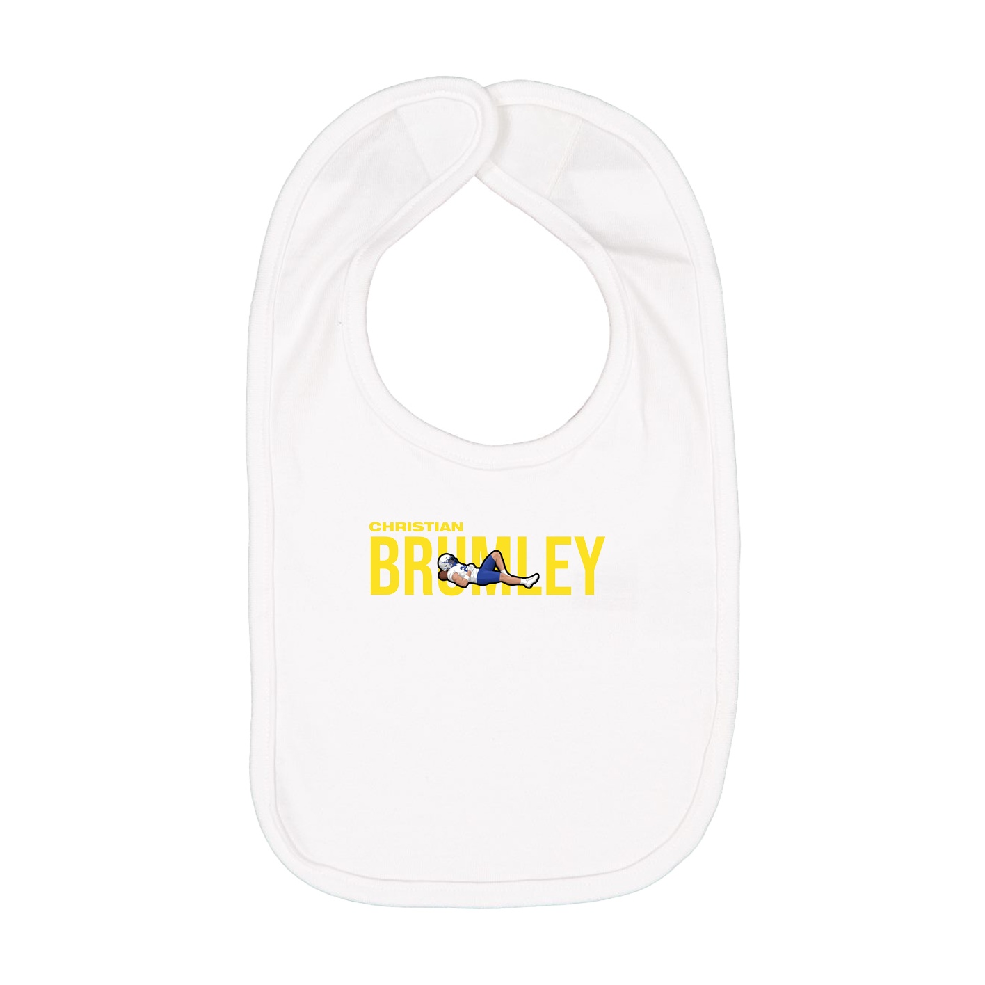 Infant Bib — Player Name in White