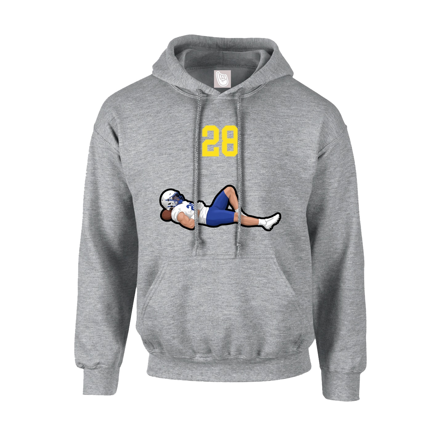 Hoodie — Number Top in Grey