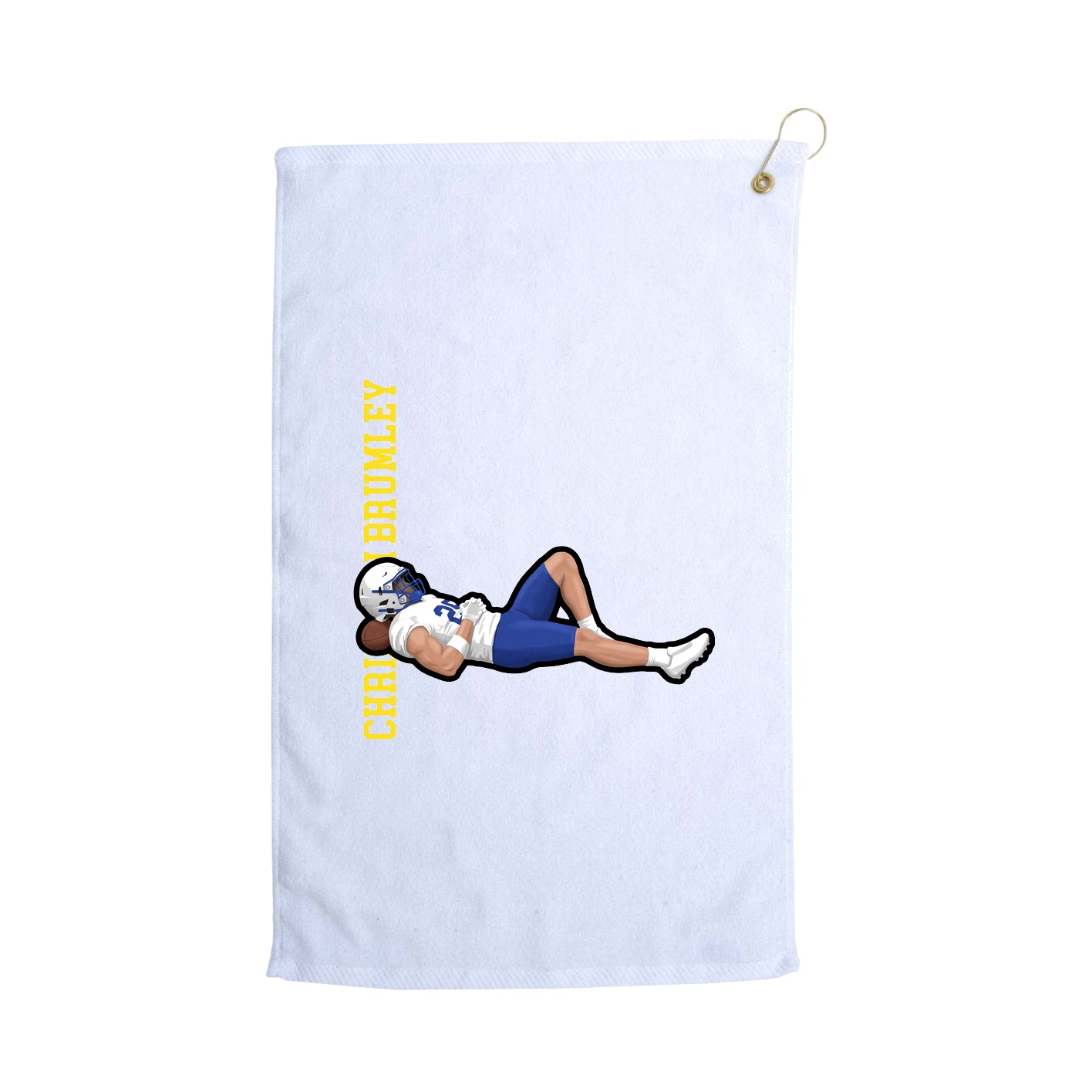Golf Towel — Name Vertical in White