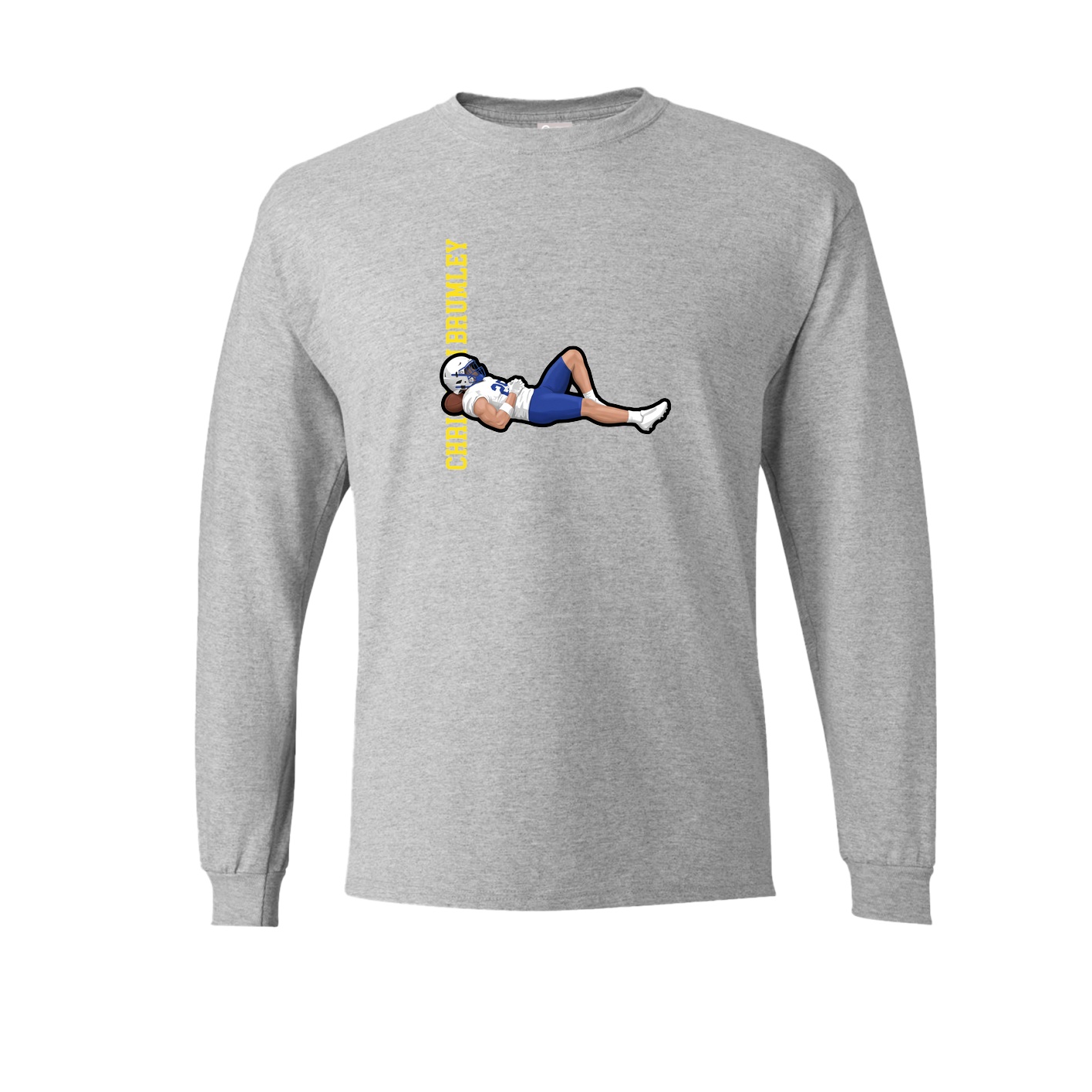 Long Sleeve Tee — Name Vertical in Grey