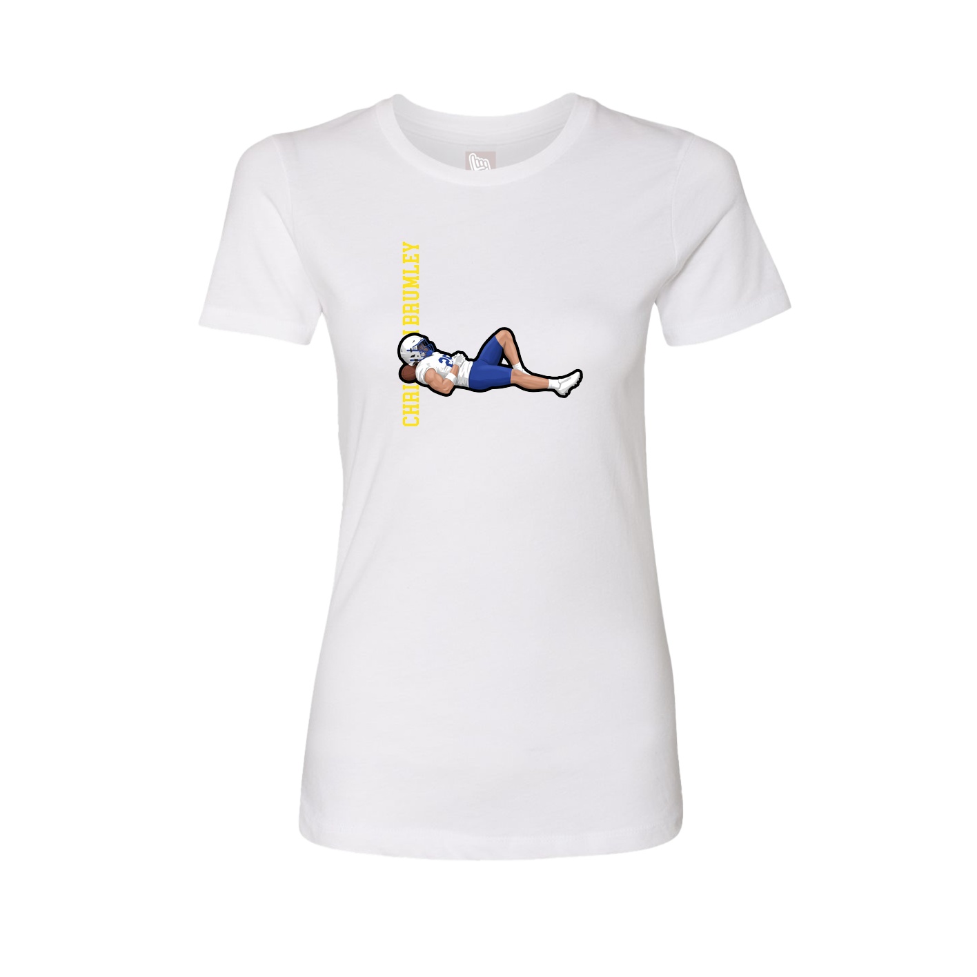 Fitted Women's Tee — Name Vertical in White