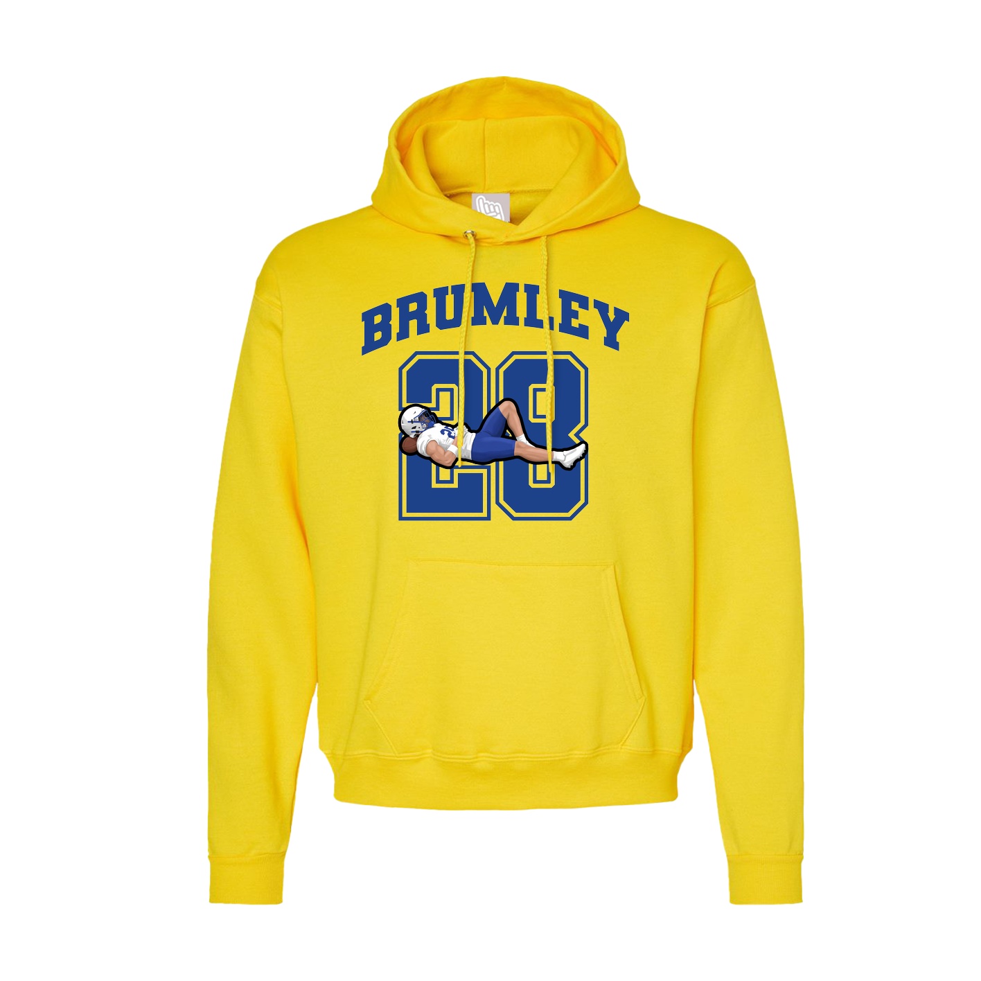 Hoodie — Number in Yellow