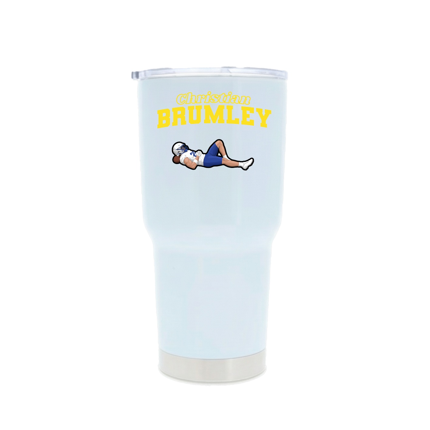 30oz Stainless Steel Tumbler — Name Arch in White