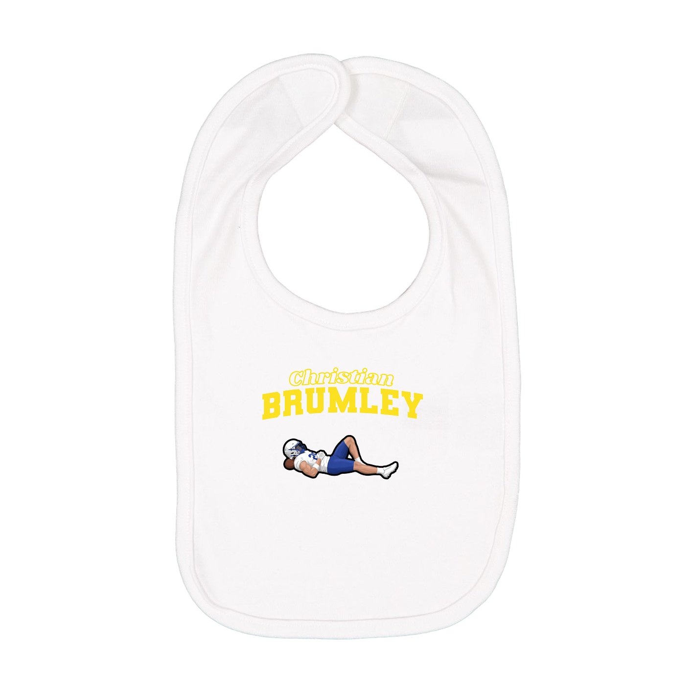 Infant Bib — Name Arch in White