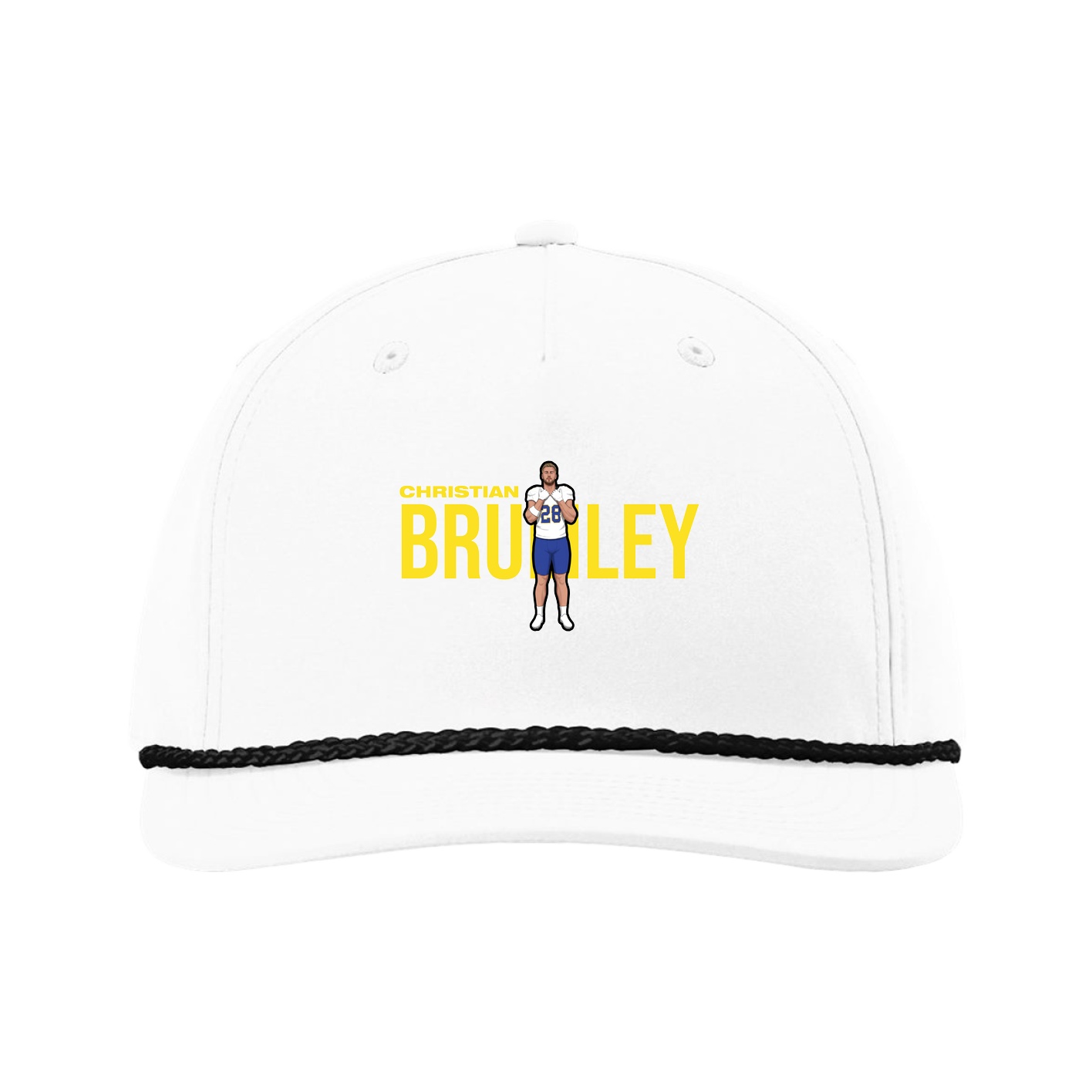 Five-Panel Classic Rope Cap — Player Name in White