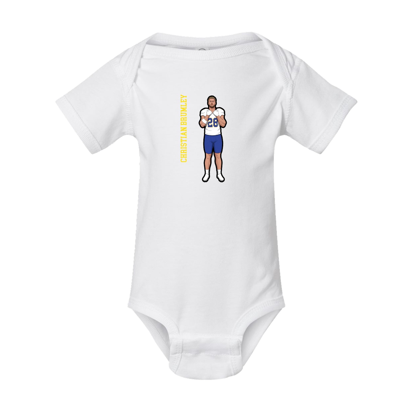 Baby Onesie — Name Vertical in White