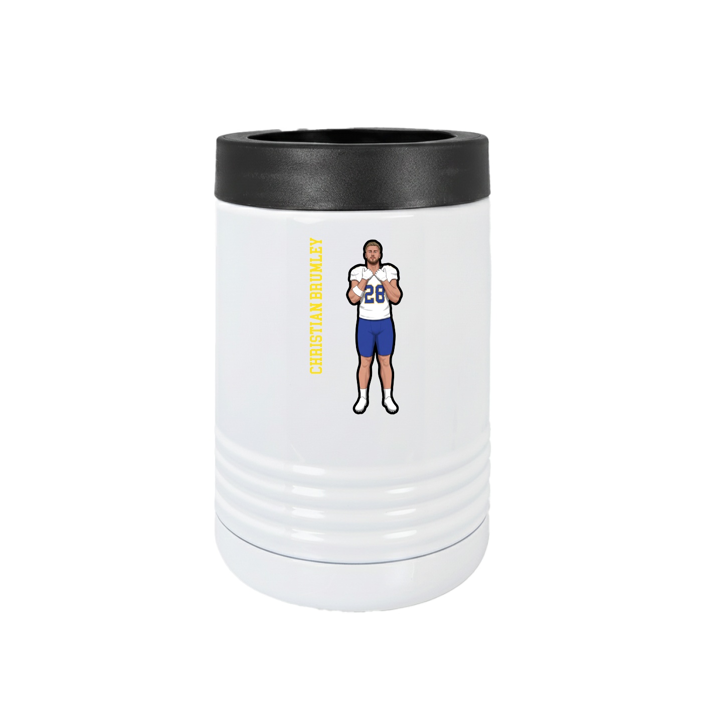 Beverage Holder — Name Vertical in White