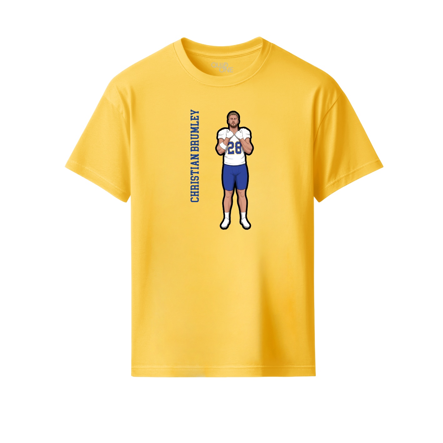 Youth Tee — Name Vertical in Yellow