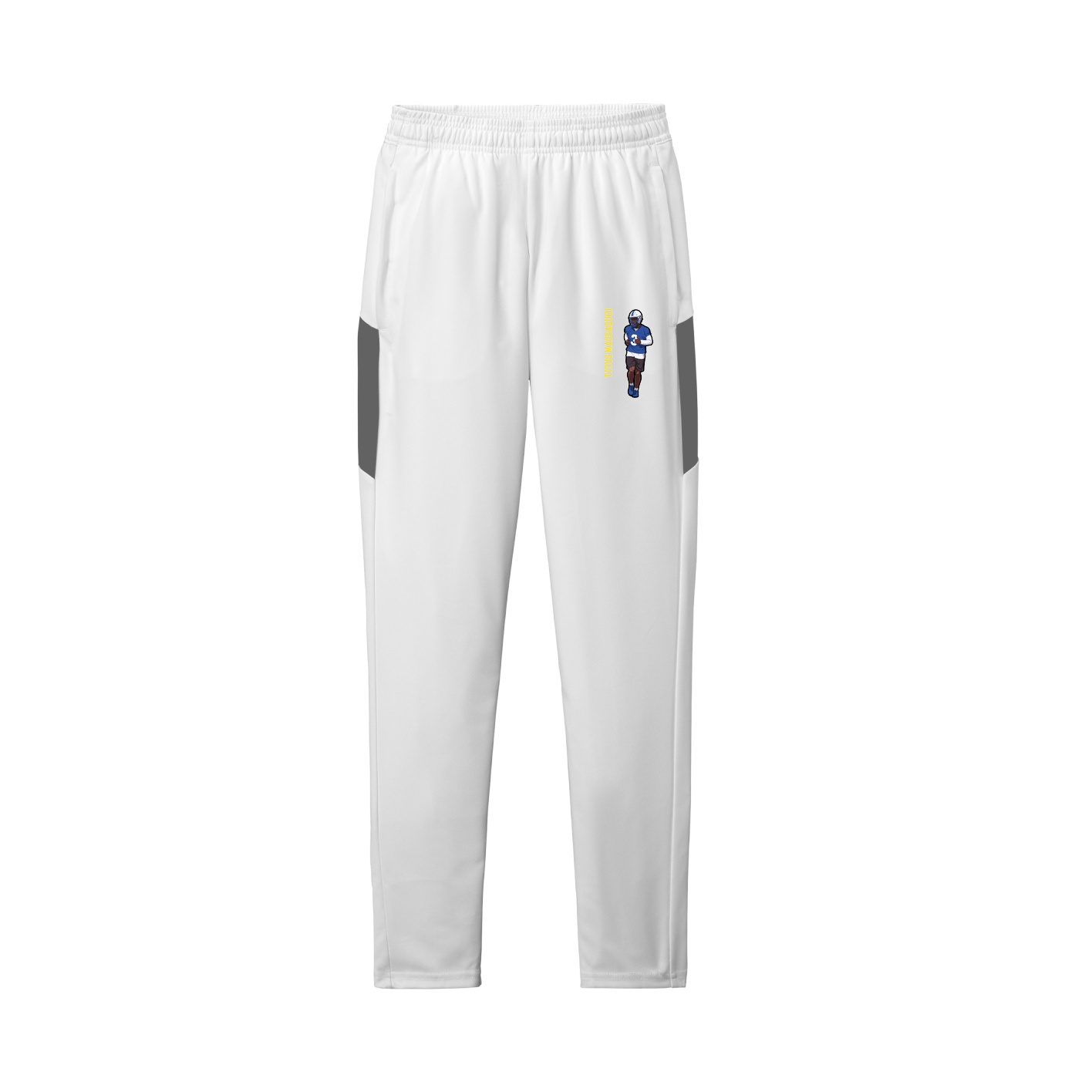 Team Travel Pant — Name Vertical in White/Grey