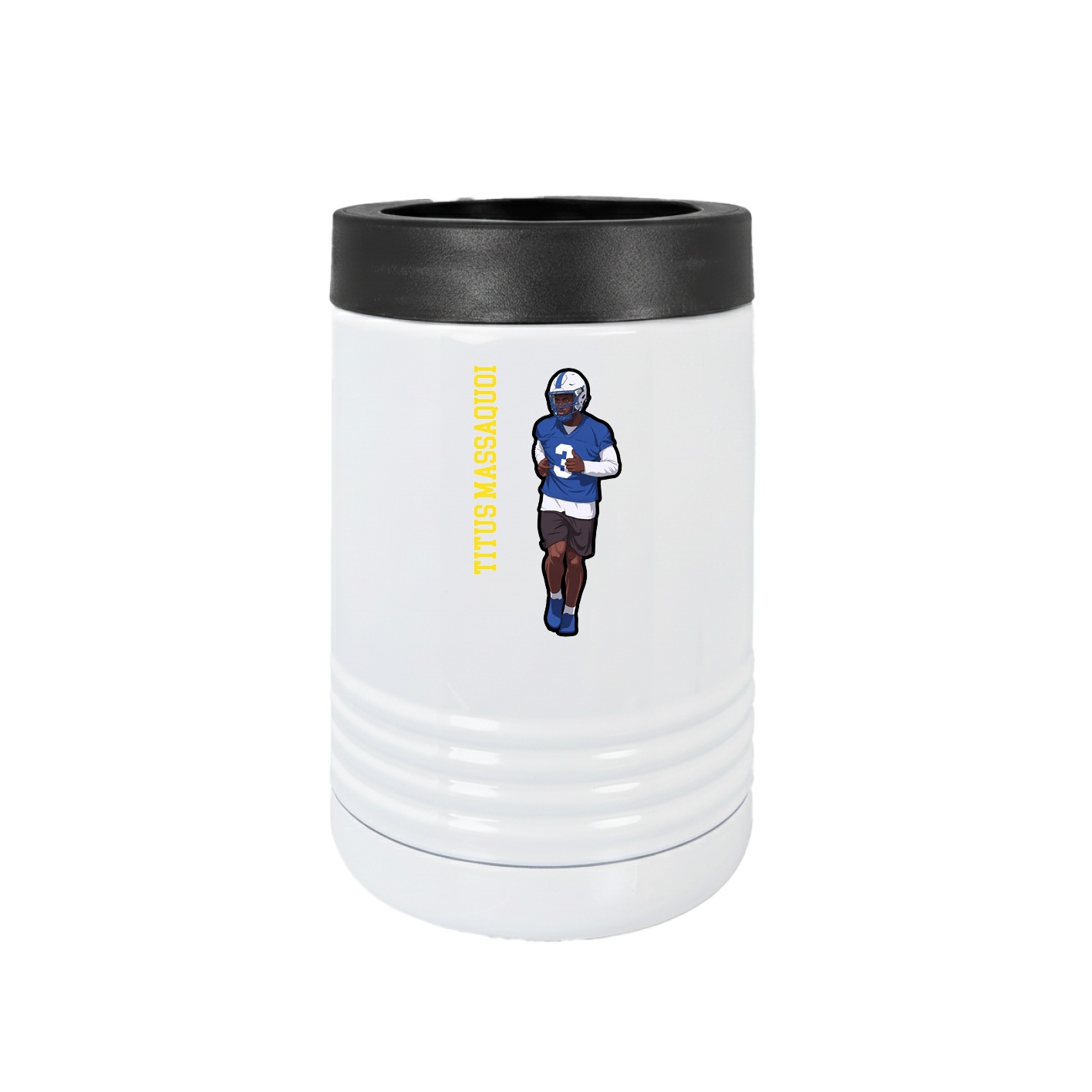 Beverage Holder — Name Vertical in White