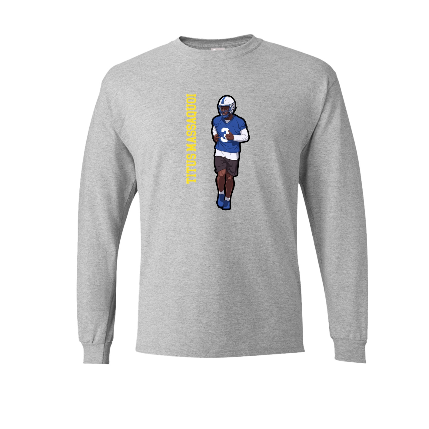 Long Sleeve Tee — Name Vertical in Grey