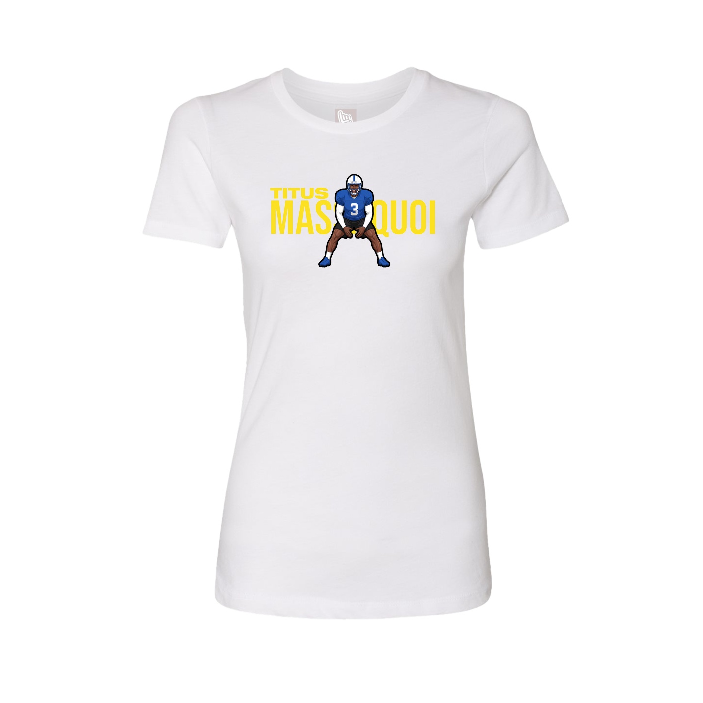 Fitted Women's Tee — Player Name in White