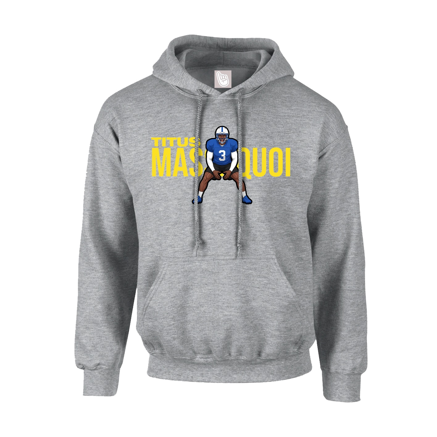 Youth Hoodie — Player Name in Grey