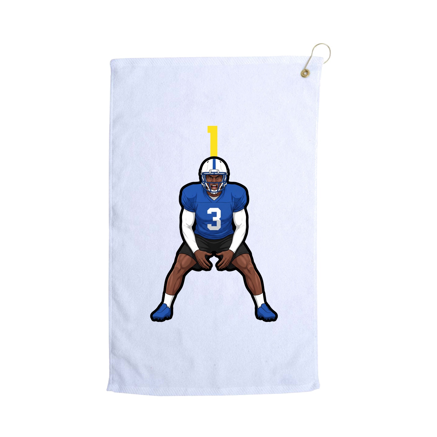 Golf Towel — Number Top in White