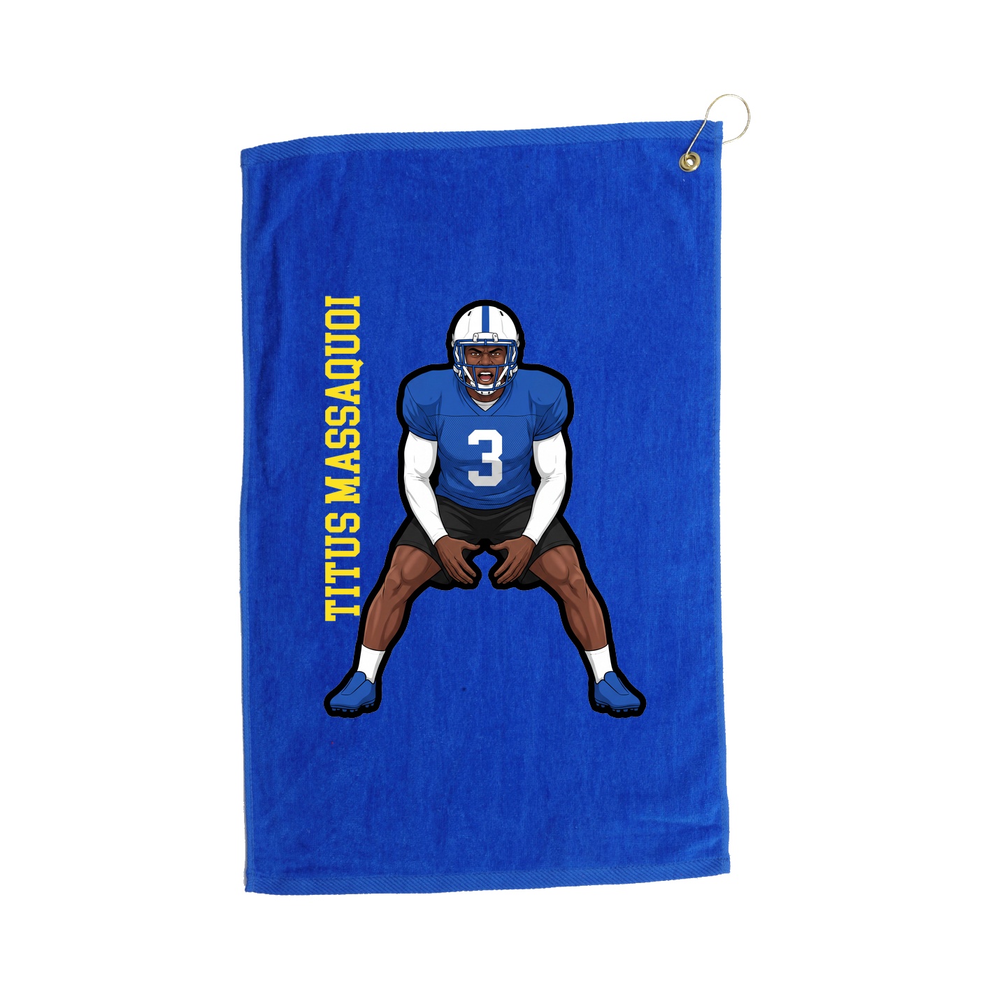Golf Towel — Name Vertical in Royal