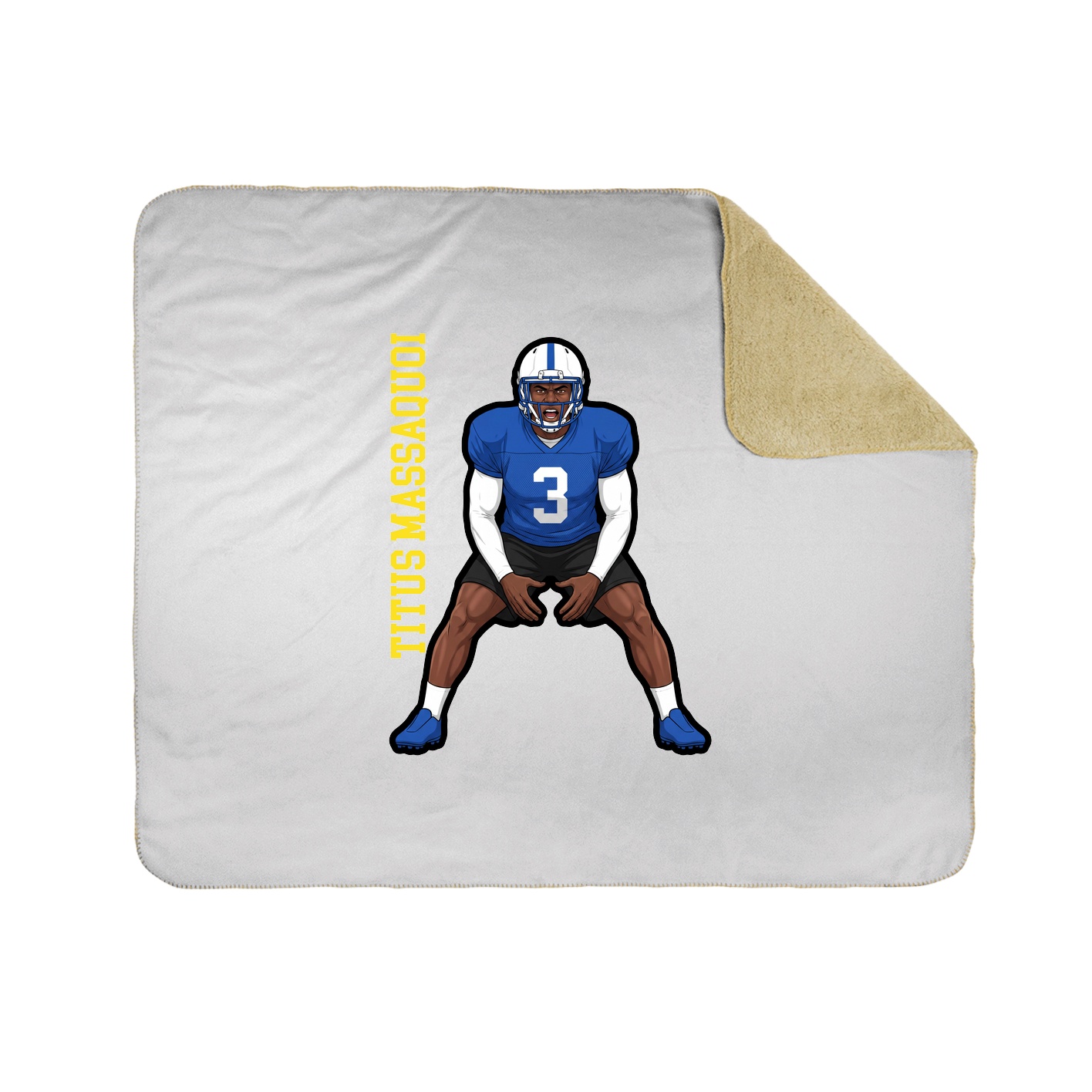 Throw Blanket — Name Vertical in White