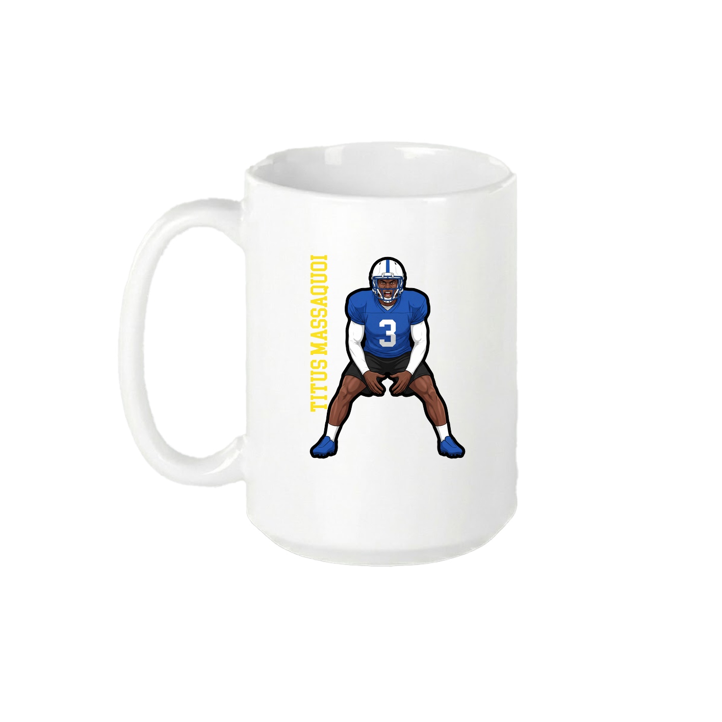15oz Coffee Mug — Name Vertical in White