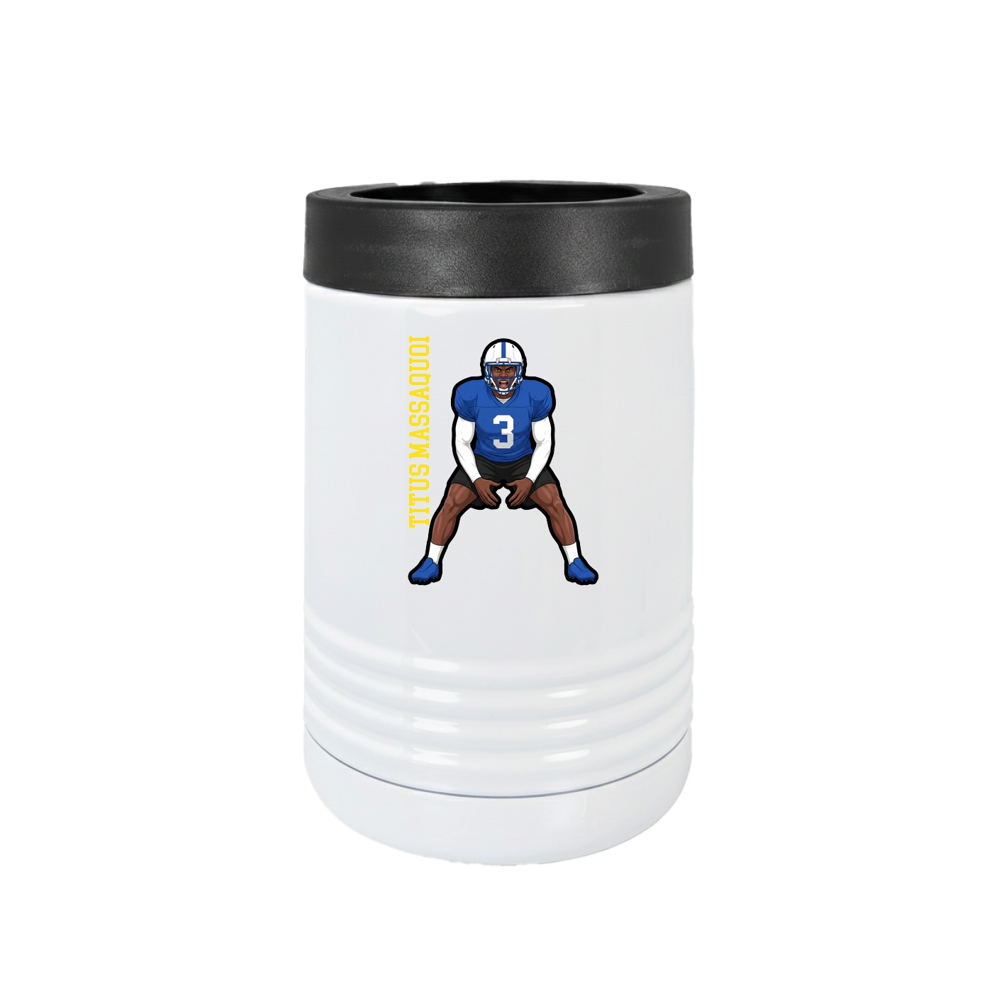 Beverage Holder — Name Vertical in White