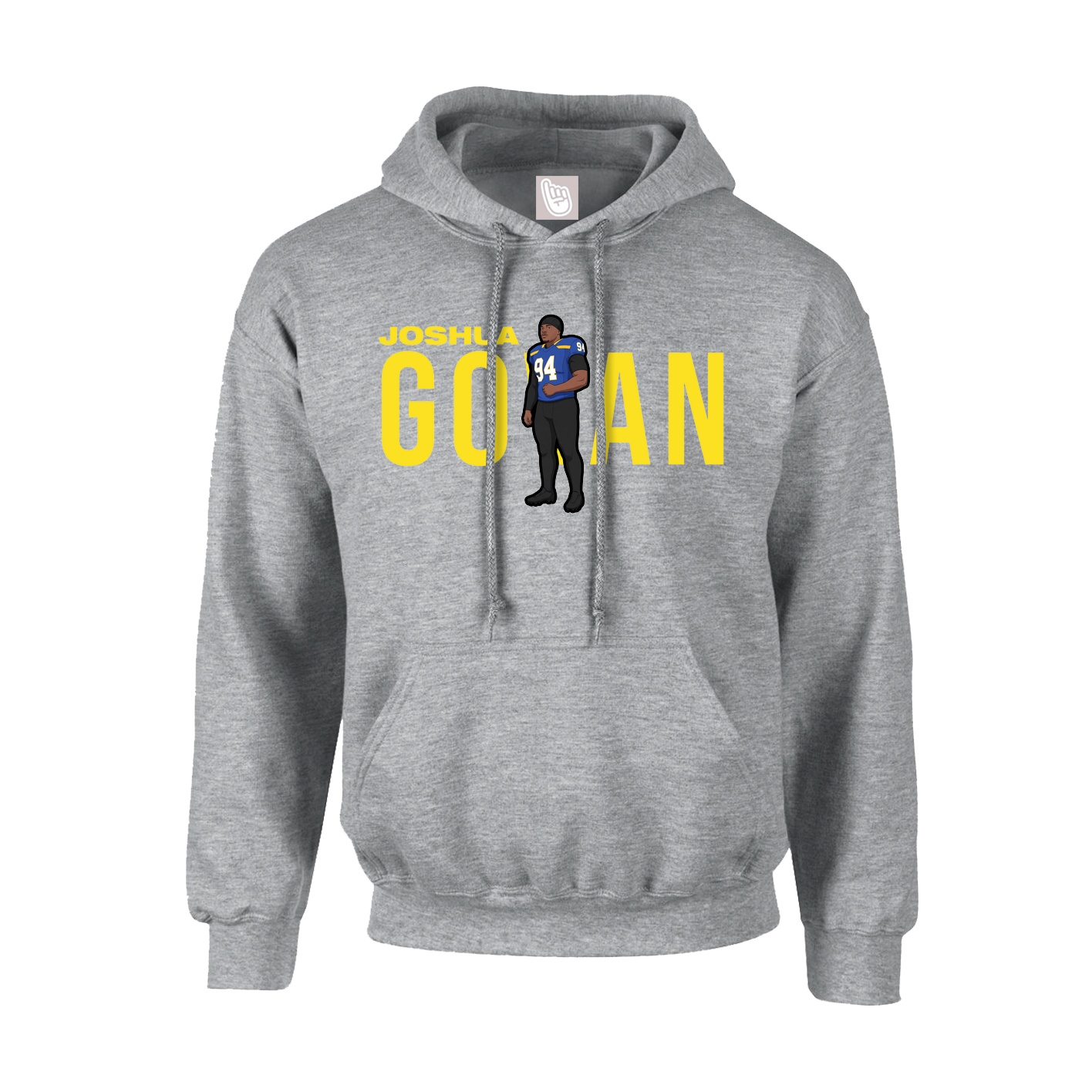 Youth Hoodie — Player Name in Grey