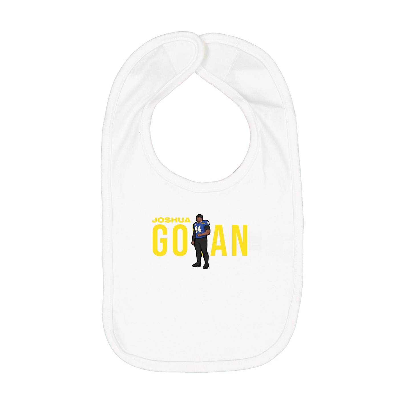 Infant Bib — Player Name in White