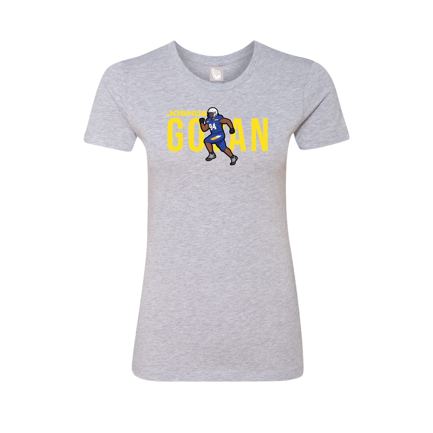 Fitted Women's Tee — Player Name in Grey