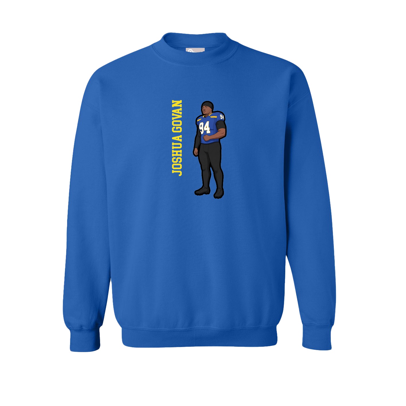 Fleece Crew — Name Vertical in Royal