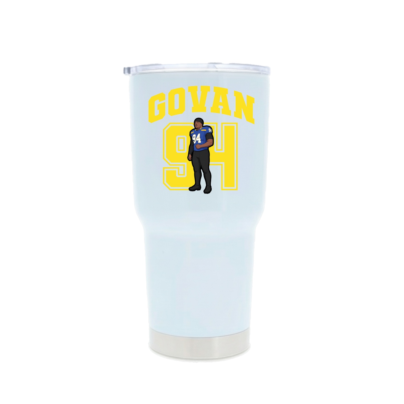 30oz Stainless Steel Tumbler — Number in White
