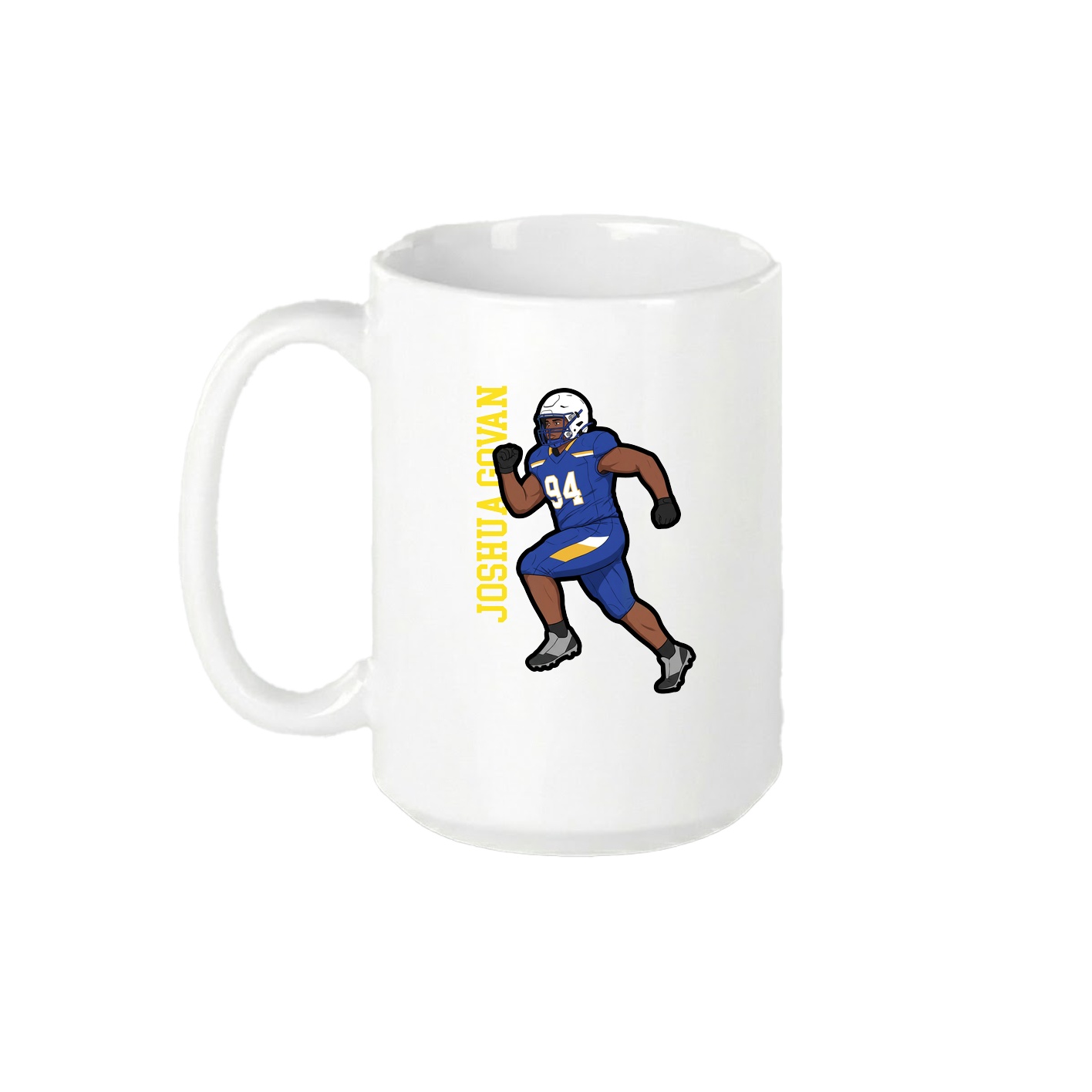 15oz Coffee Mug — Name Vertical in White