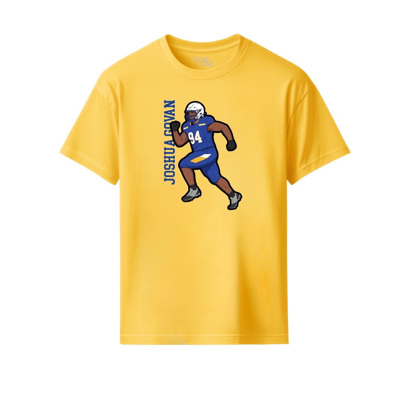 Youth Tee — Name Vertical in Yellow