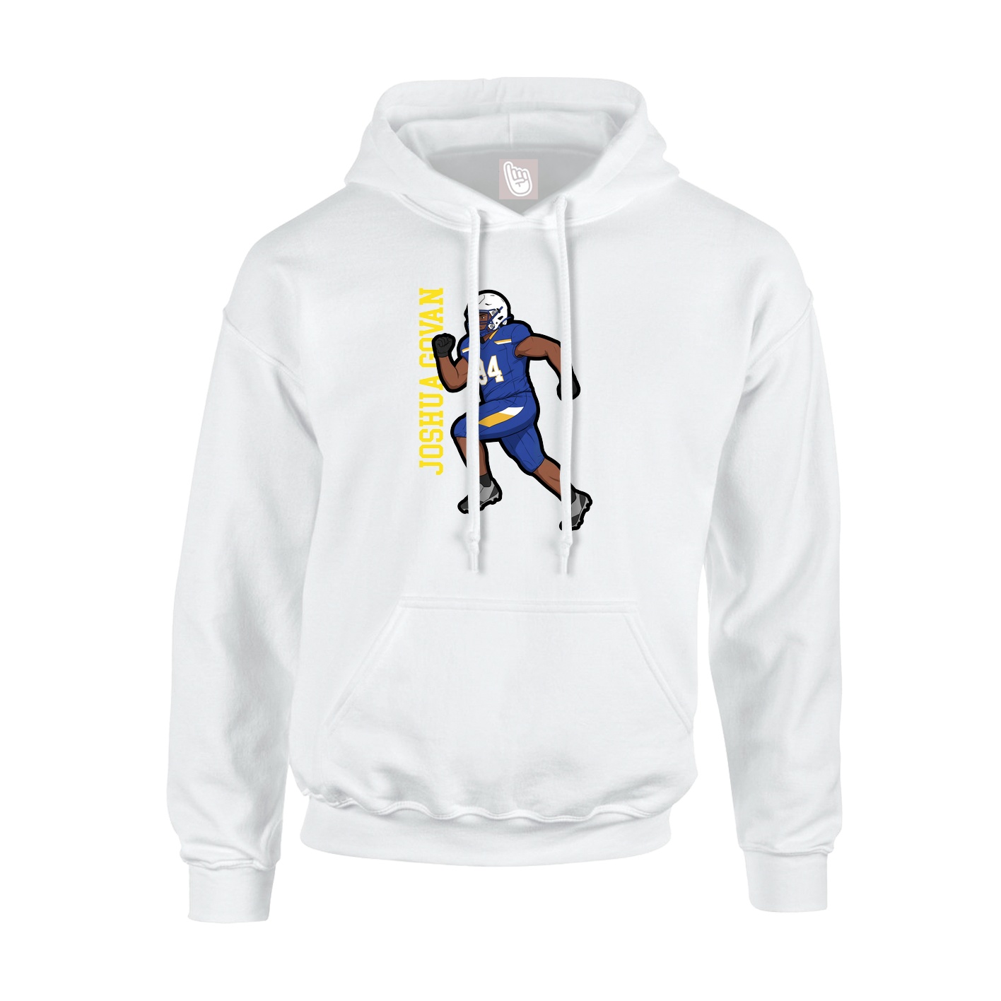 Youth Hoodie — Name Vertical in White