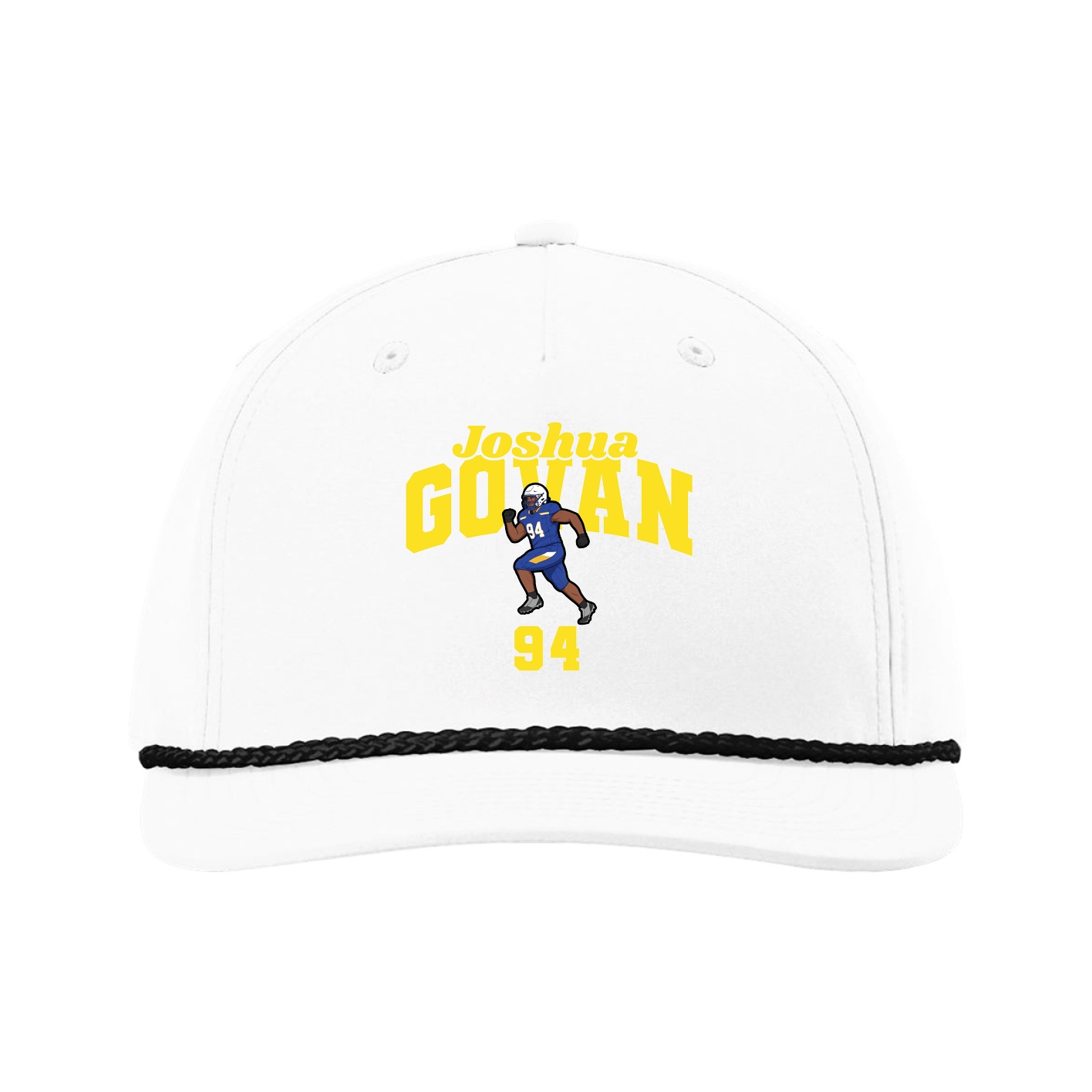 Five-Panel Classic Rope Cap — Signature Arch in White