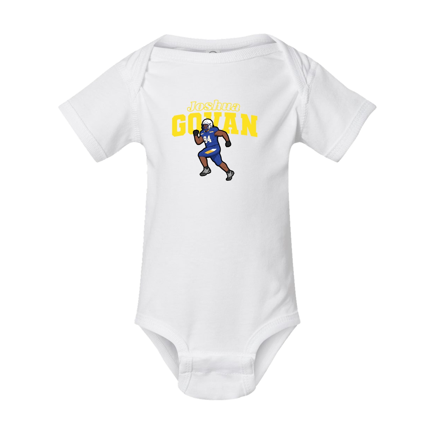 Baby Onesie — Name Arch in White