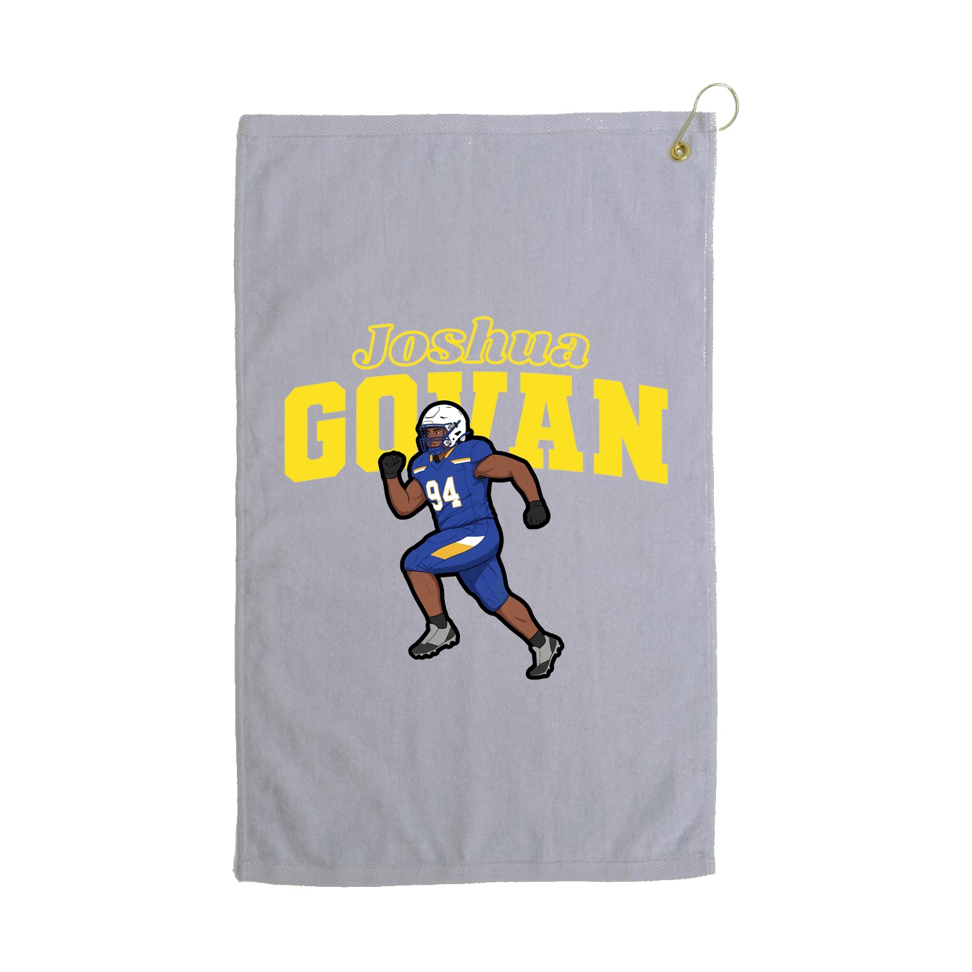 Golf Towel — Name Arch in Grey
