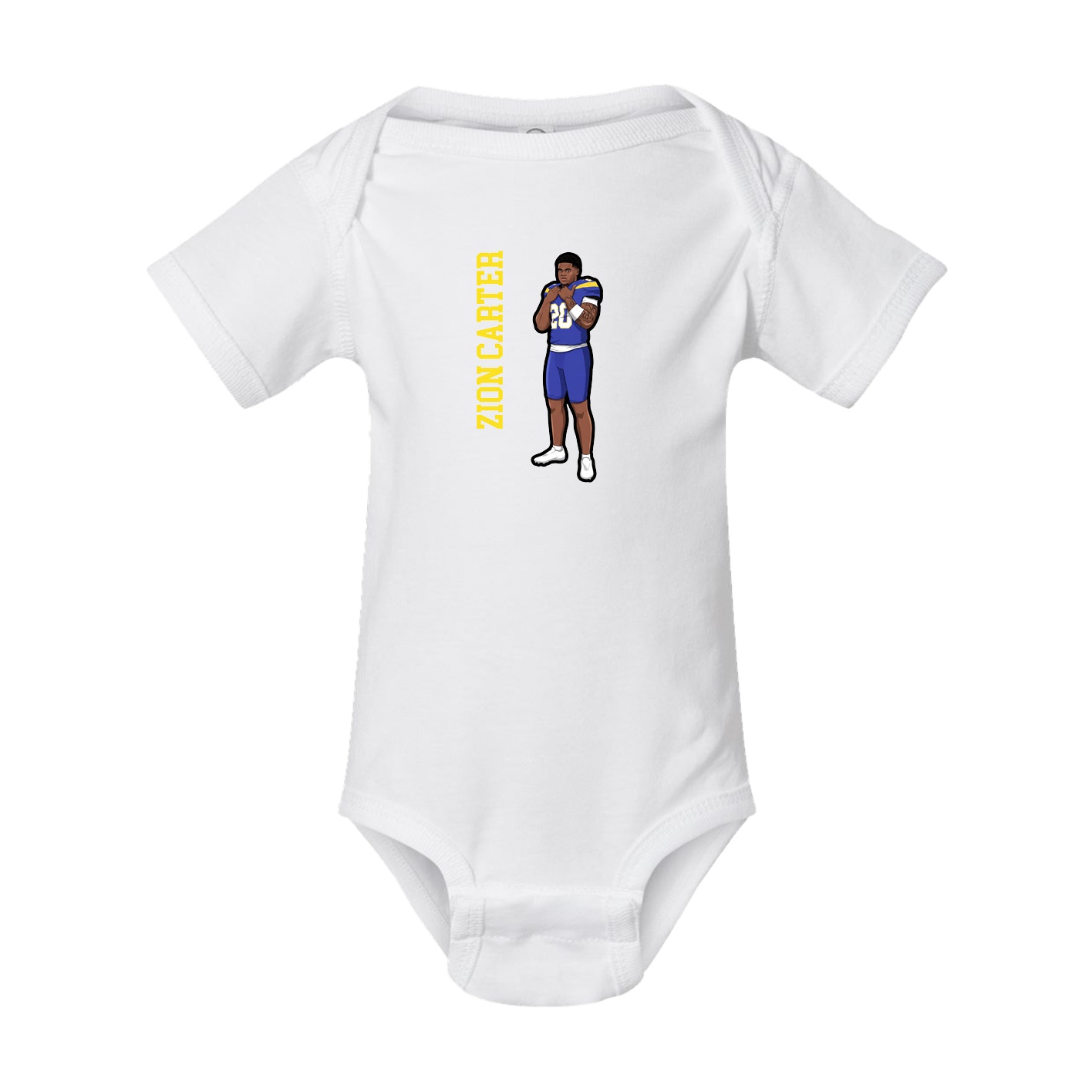 Baby Onesie — Name Vertical in White
