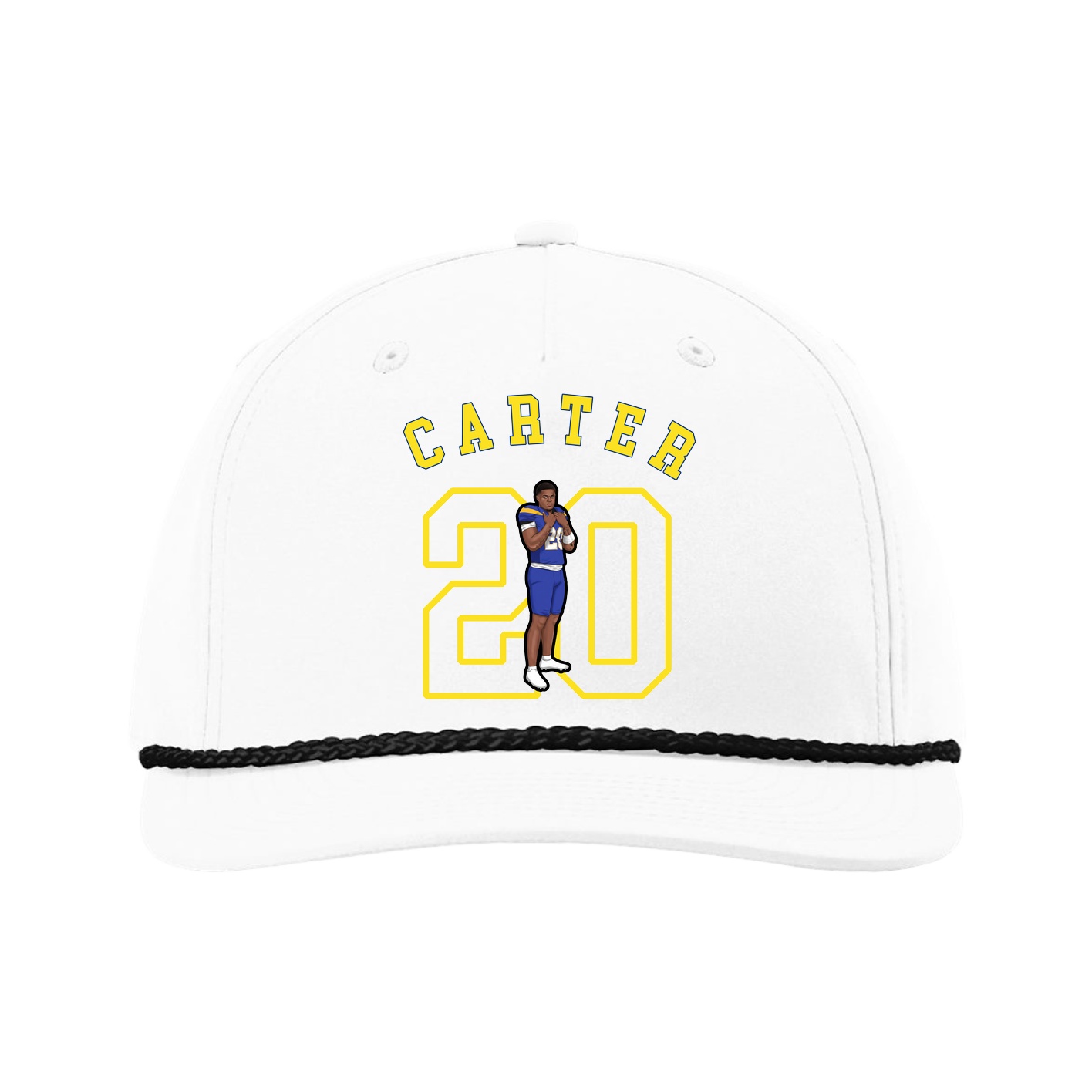 Five-Panel Classic Rope Cap — Shirsey Arch in White
