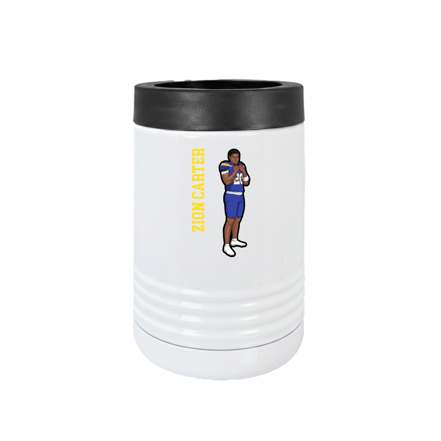Beverage Holder — Name Vertical in White