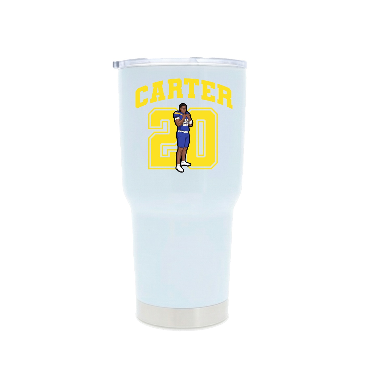 30oz Stainless Steel Tumbler — Number in White