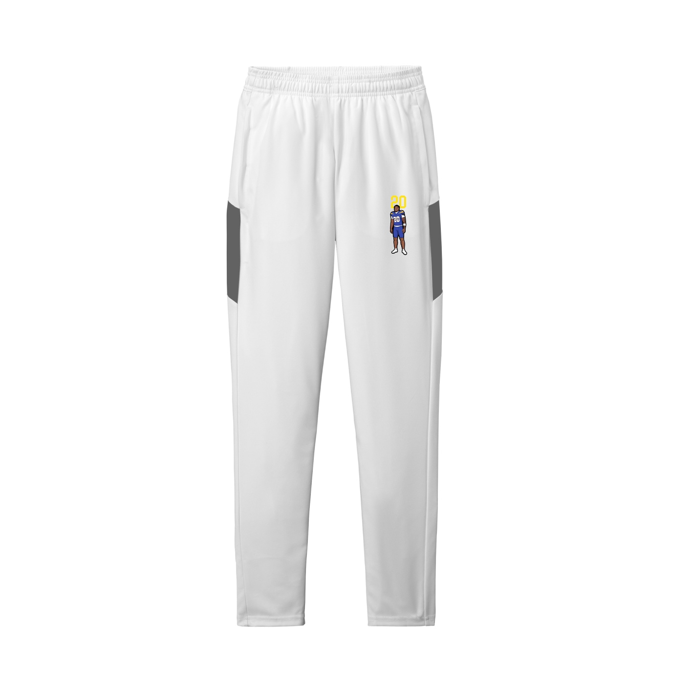 Team Travel Pant — Number Top in White/Grey