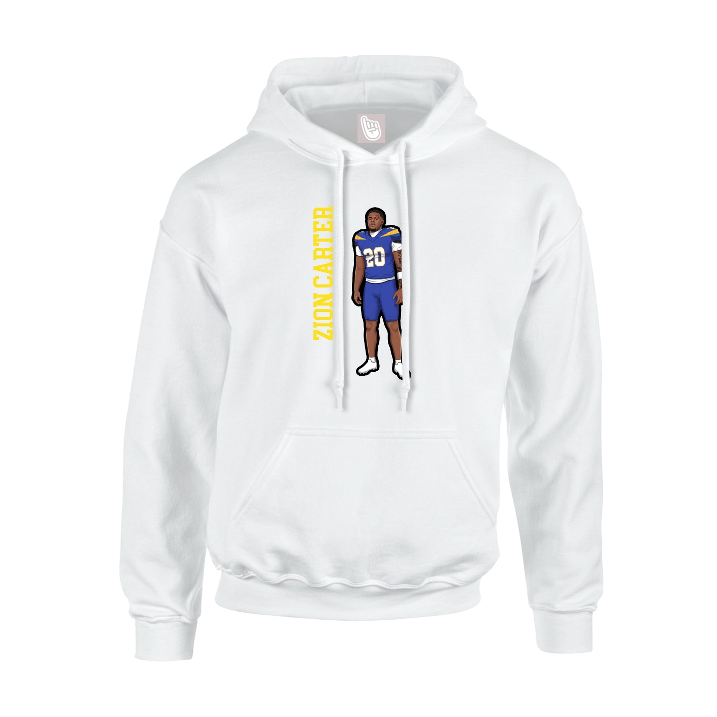 Youth Hoodie — Name Vertical in White