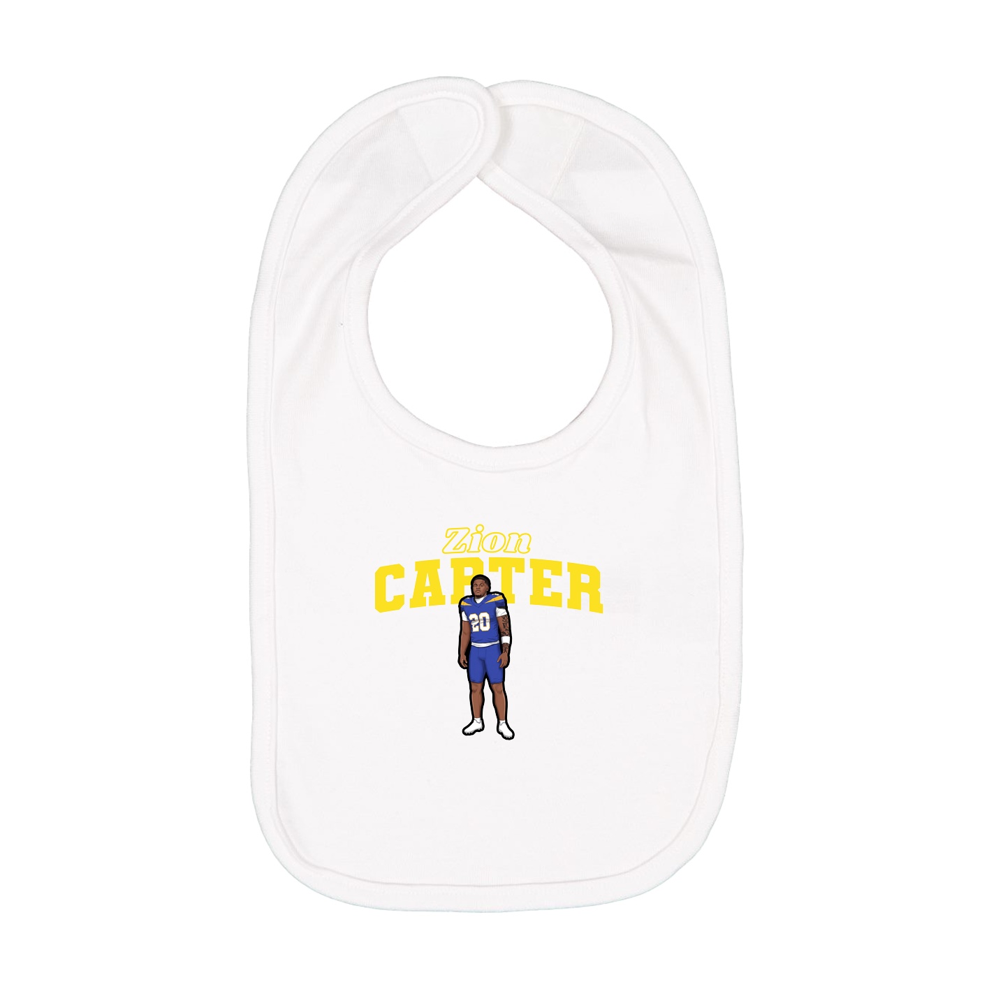 Infant Bib — Name Arch in White