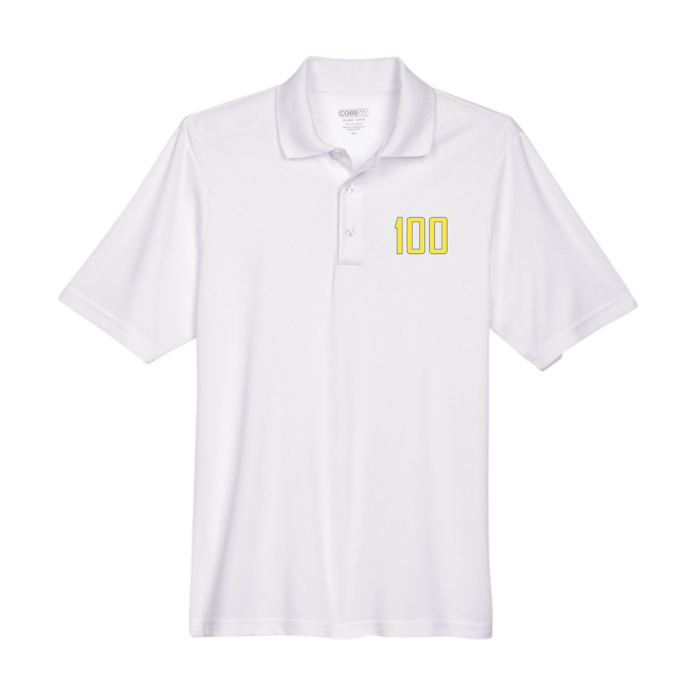 Performance Polo — Front Shirsy in White