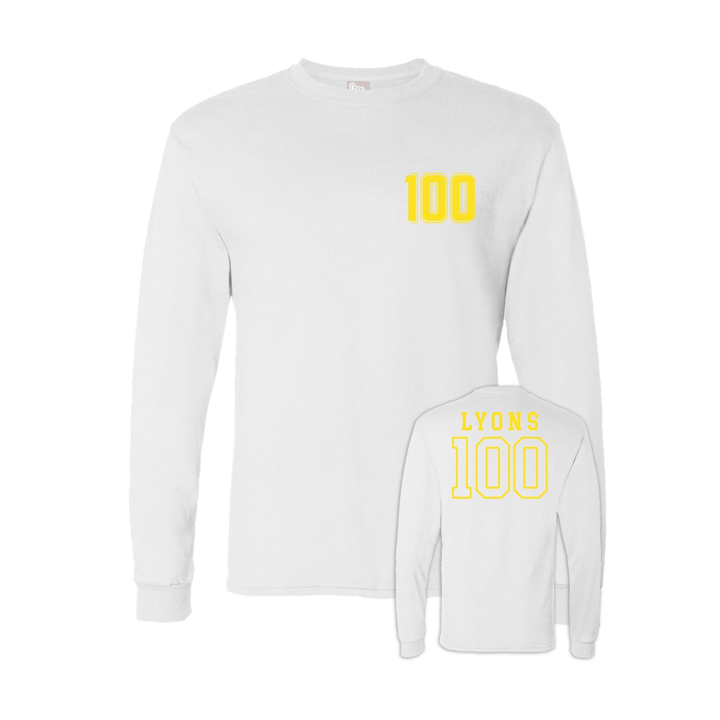Long Sleeve Tee — Chest Back in White