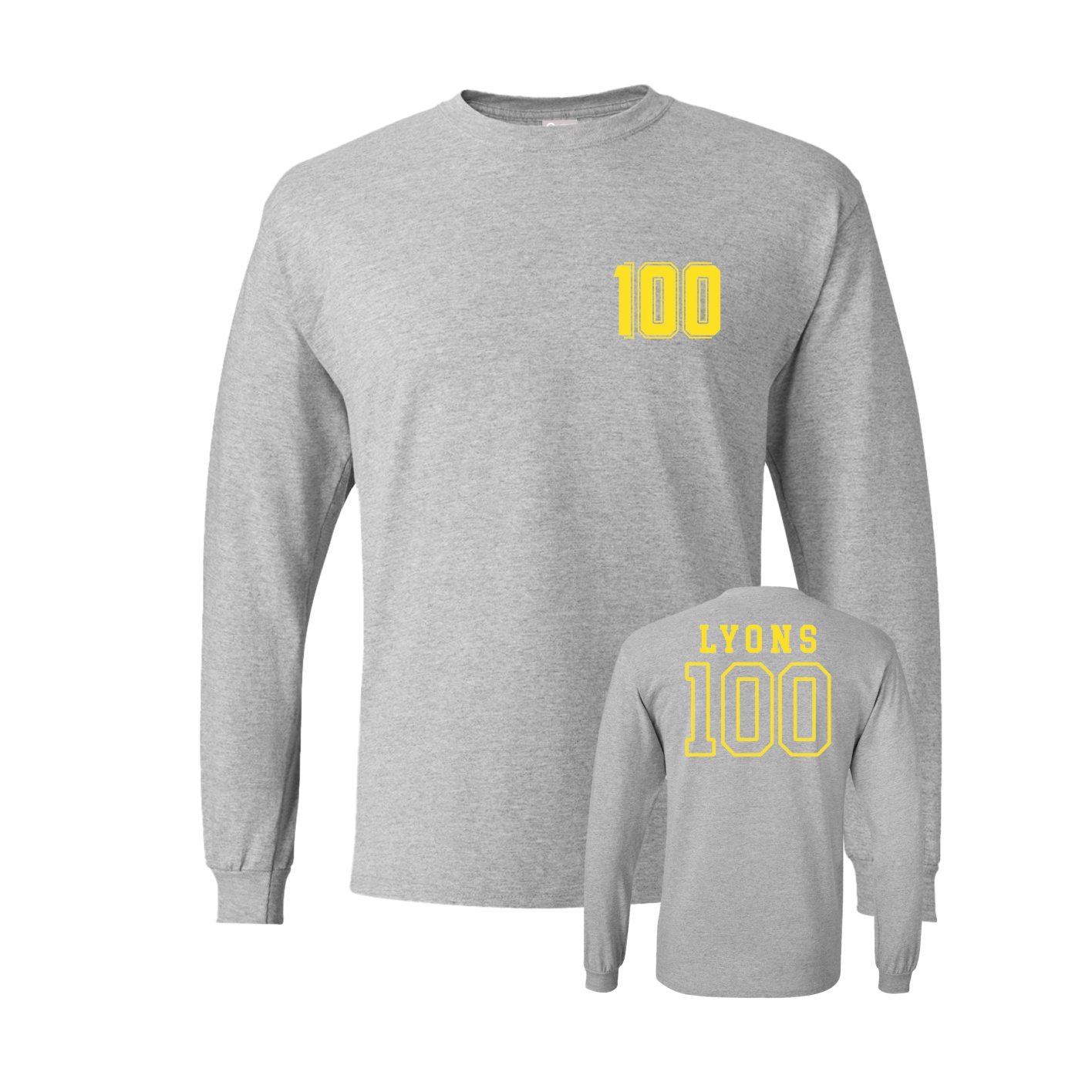 Long Sleeve Tee — Chest Back in Grey