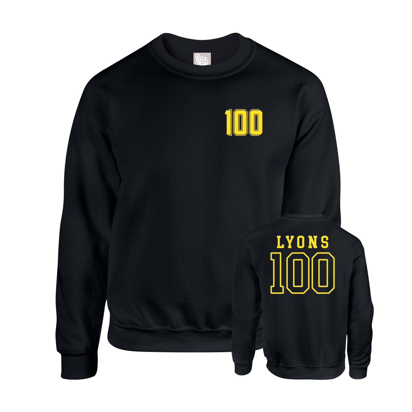 Fleece Crew — Chest Back in Black