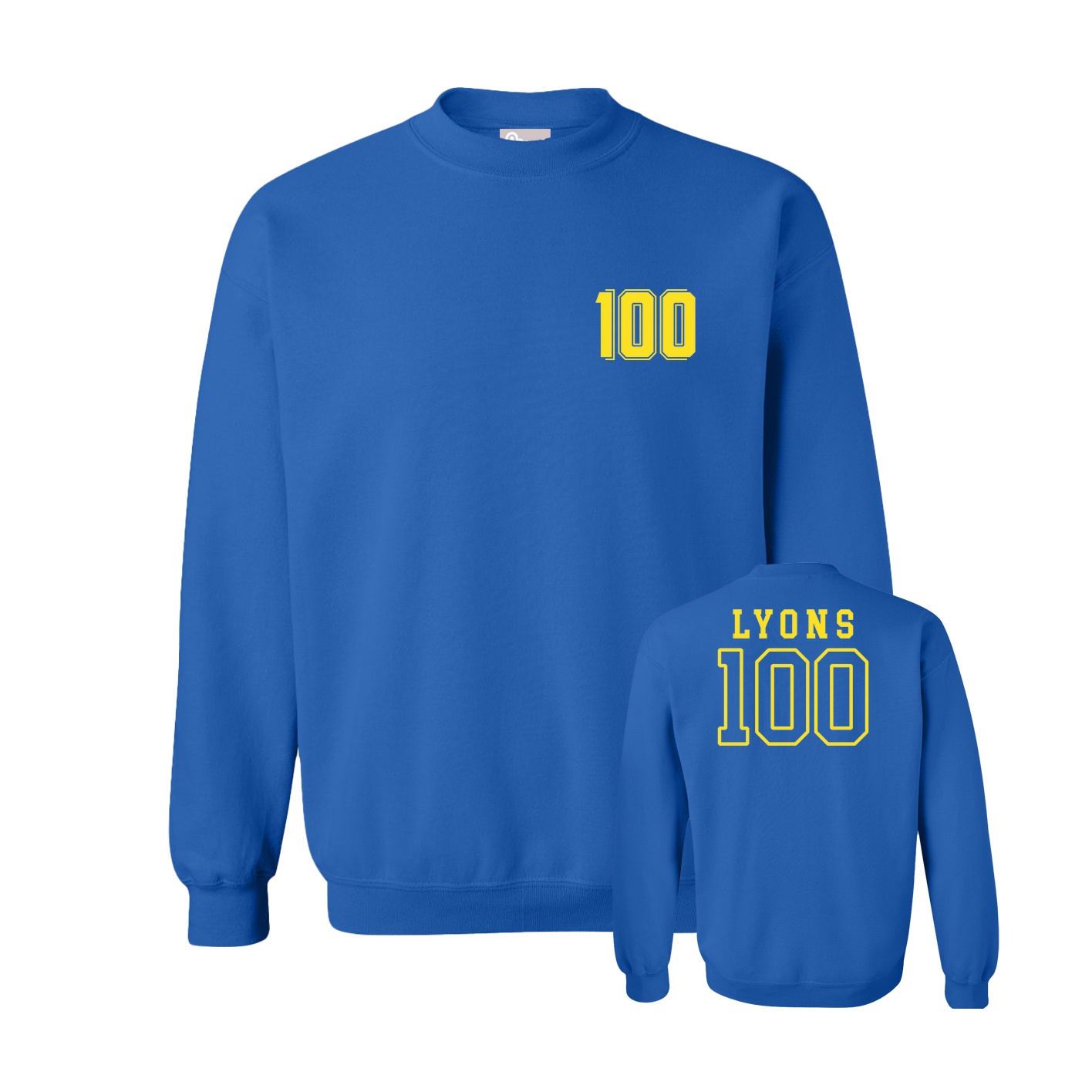 Fleece Crew — Chest Back in Royal